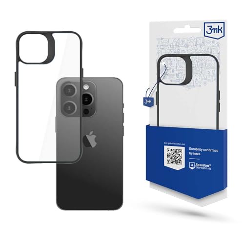 Satin Armor+ 3MK iPhone 15 Pro Case Transparent/Black