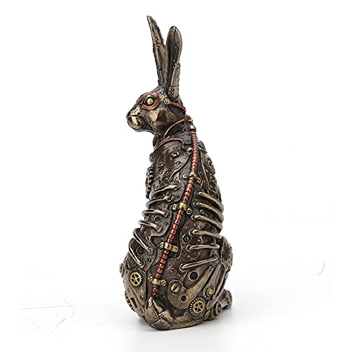 Estatua estilo steampunk conejo acabado bronce miniatura 4