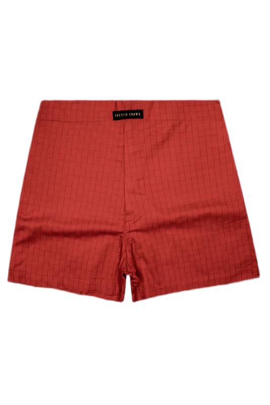 french crown Men's Vintage-Persian Red Plaid Dobby Textured Premium Giza Cotton Boxer-picture-29