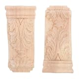 jojofuny 2 Pezzi Mensole in Legno Intagliato, Supporti per Colonne Stile Europeo, Non Verniciate, Versione G-122, 8x18cm, per Cucine e Porte