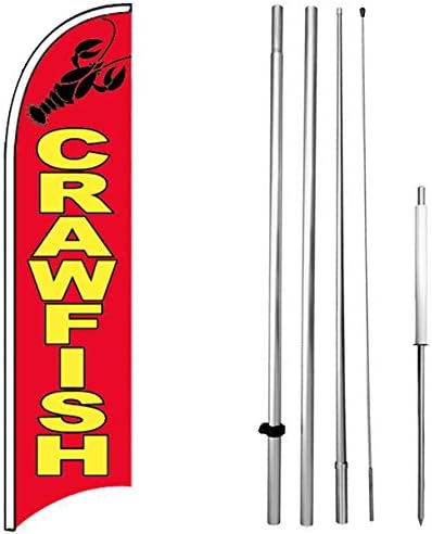Crawfish Windless Feather Swooper Flag Kit Banner 15 ft Tall Sign rb-h