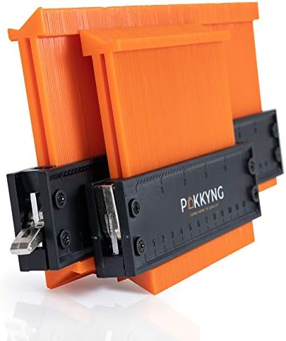 Pakkyng Contour Gauge Profile Tool With Lock - 3 Pack 5"Widen & 10"Widen & Bonus Angle Ruler Measuring Tool - Contour Gauge Duplicator Set