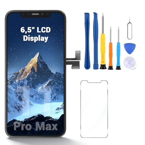 Lizoak For iPhone 11 Pro Max Screen Replacement 6.5 Touch Screen FHD LCD Display Digitizer Frame Assembly Set with Repair Tool Kits for DIY Users(A2161/A2220)