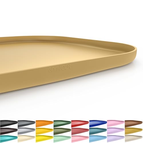 SMILOOL Silicone Pet Food Mat with Raised Edge for Food and Water Bowl, Dog…