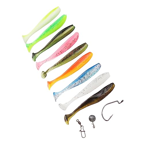 Conjunto de Isca Macia, Conjunto Portátil de Isca de Pesca de Silicone de Cor Brilhante de 7cm para