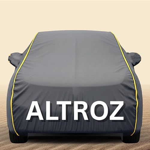 Image of 100% Waterproof Altroz Car Cover Heavy Duty - Premium Polyester Car Body Cover, All Weather Outdoor Protection, UV Resistant, Dustproof, Windproof, Heat Resistant, Scratch Resistant (Grey)
