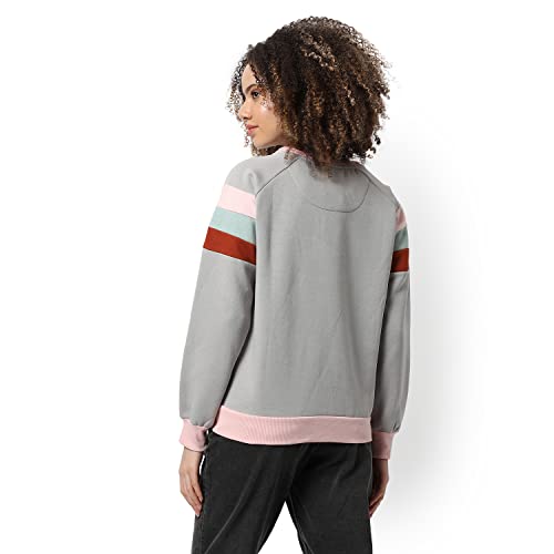 Image of PINACOLADA Women's Zip-Front Hoodie with Contrast Drawstring for Casual Wear | Hooded Neck | Long Sleeve | Zipper Closure | Cotton Sweatshirt Crafted with Comfort Fit for Everyday Wear
