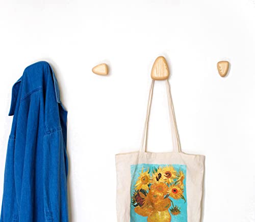 Cosymple Pebble Wood Wall Hooks, Coat Hooks For Wall Mounted, Modern Decorative Hooks Made By Wood In Boho Stytle #TOP1