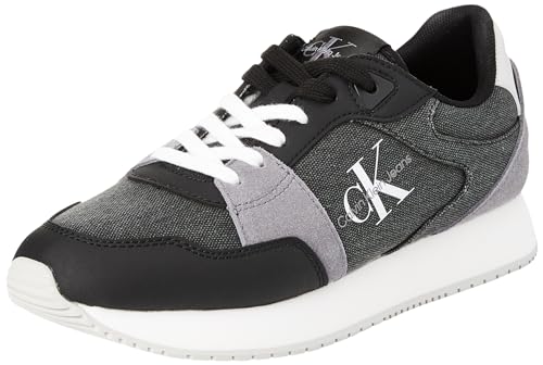 Calvin Klein Jeans Damen Runner Sneaker Low Lace Mix Sportschuhe, Mehrfarbig (Black/Stormfront), 38