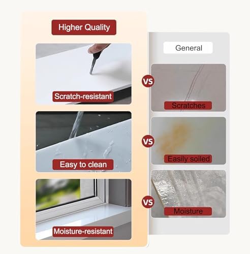 Interior Balcony Window Sill Cover Protector, Adjustable 24-48 inches, Decorative Cement Cill Remodel Plate for Home Improvement and Protection