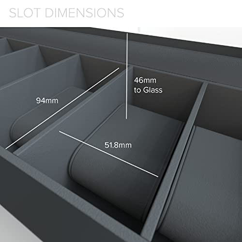 Case Elegance Two-Toned Herringbone And Solid Wood Watch Box Organizer Case With Glass Display Top #TOP7