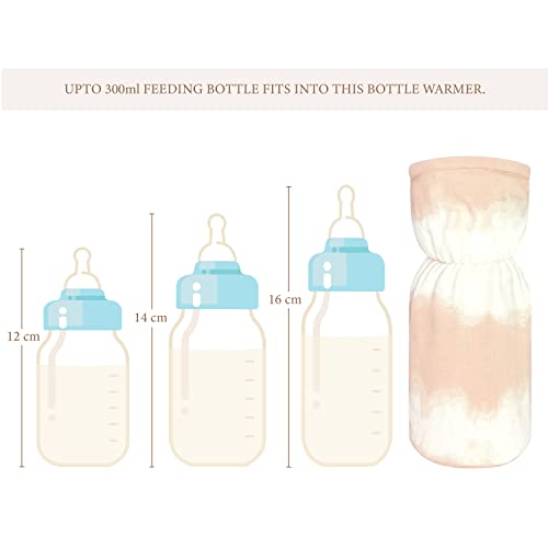 Image of Crane Baby Cotton Bottle Cover /Warmer, Parker Collection (Pack of 2, 19 x 8 x 8 cm, Fits Upto 330ml Bottle), Pink