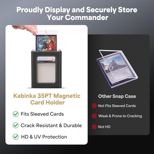 Image of Kabinka Commander Deck Box for MTG with Handle, Multi Deck Case with Large Dice Tray Fits 400+ Double-Sleeved Cards, 5 IN 1 TCG Card Storage Box with Commander Display, 35PT Card Holders (Black Gold)