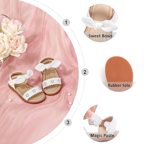 Image of Otter MOMO Girls Open Toe Princess Flat Sandals with Comfort Sole Summer Sandals