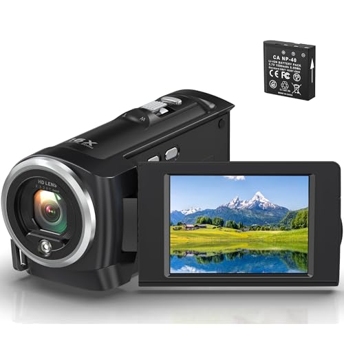 Bewinner 2.7K Camcorder Video Camera, Professional 50MP Vlogging Camera with 16x Digital Zoom, 2.8 Inch Screen, Webcam Function for Outdoor Travel