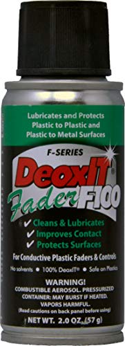 CAIG LABORATORIES DeoxIT Fader F100S-L2 Spray, Contact Cleaner/Lube/Protector for Conductive Plastics & Carbon Controls, Metered One-Shot Valve, 57g, Pack of 1