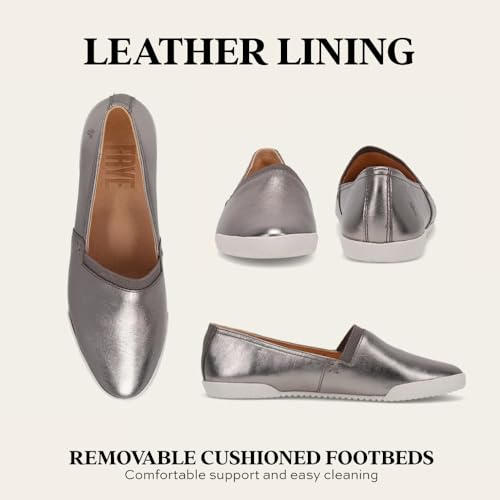 Image of Frye Melanie Slip On Shoes for Women Crafted from Premium Leather with Rubber Toe Bumpers and Soles, Leather Lining, and Removable Footbeds - 1 inch Outsole