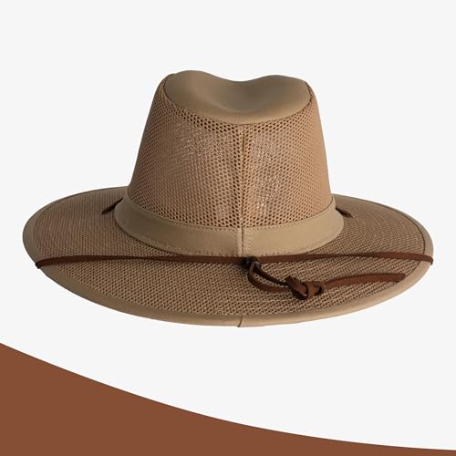 Image of Henschel Hats Original Aussie Breezer - Wide-Brim Sun Hat for Men with Adjustable Chin Cord | Perfect Men's Summer Hat