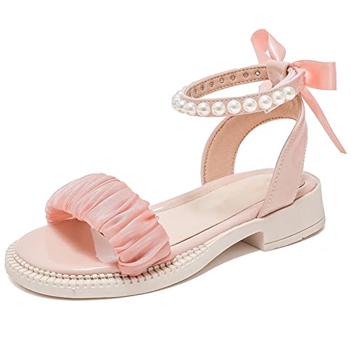 Kids Baby Girl's Princess Sandals Fashion Pearl Bow Design Dress Shoes Casual Fashion Classic French Non-slip Flat3