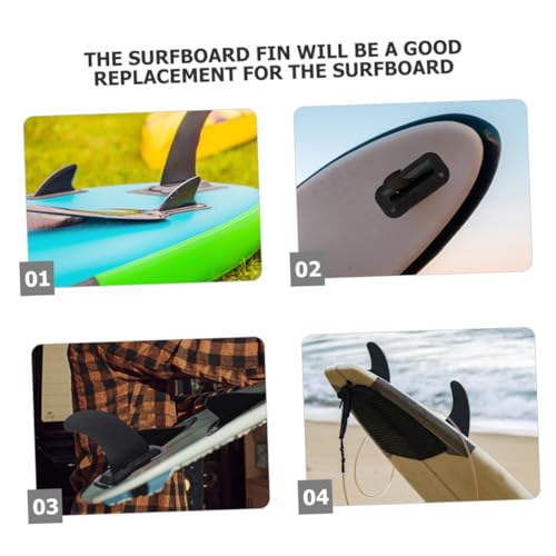 LIOOBO 4pcs Small Fish Fin Small Tail Fin Surfboard Surfing Replacement Paddleboard Stabilizers for Fiberglass Plus Paddle Board Fin Paddle Water Divider Water Stabilizer Black