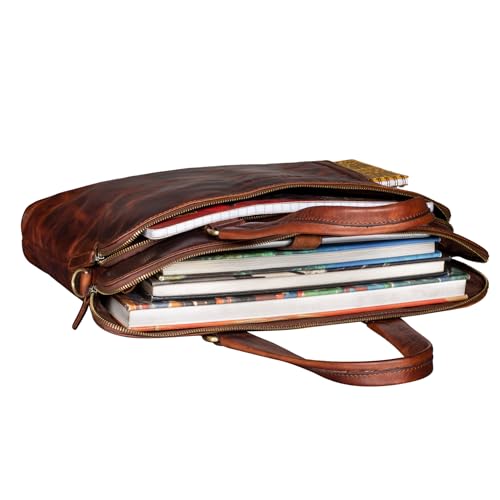 Mallette de prof STILORD Lory en cuir véritable rigide pour porte-document durable