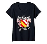Womens Brewer Coat of Arms surname last name family crest V-Neck T-Shirt