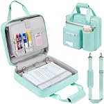 Bouteilles à glissière 3 Anneau avec bandoulière, 700 Capacité des feuilles 3 Bouchon de pouce avec fermeture éclair 13 Ordinateur portable de pouce pour l'école et le bureau, Bleu