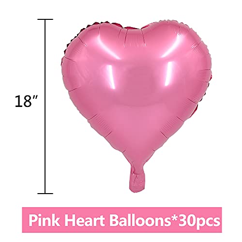 Beishida 30 Pcs18Inch Pink Heart Shape Foil Mylar Balloons For Birthday Party Decorations, Wedding Decorations, Engagement Party, Celebration, Holiday, Show, Party Activities. #TOP1
