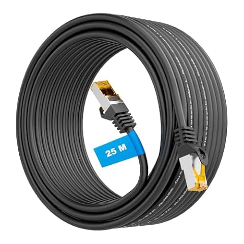 iwillink Cat 7 Outdoor LAN kabel 25 m, wodoszczelny IP66, 10 Gbit/s