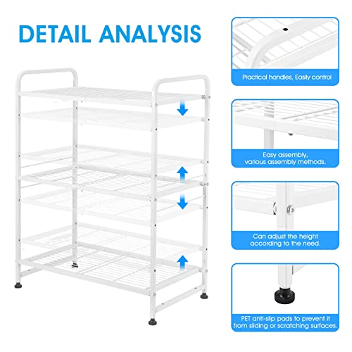 Simple Trending 3-Tier Stackable Wire Shelving Unit Storage Rack, Expandable & Adjustable Kitchen Storage Cabinet Shelf Organizer, White #TOP4