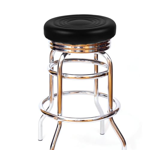 Cojín asiento para taburete de bar de PU negro con acabado resistente y cómodo 4