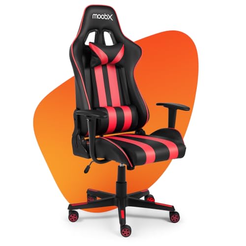Cadeira Gamer Profissional MoobX Nitro Preto e Vermelha Ergonômica