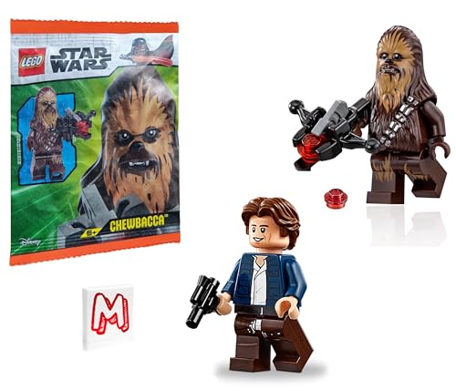 LEGO Star Wars Minifigures Combo - Han Solo & Chewbacca with Weapons (20th Anniversary Edition),10...