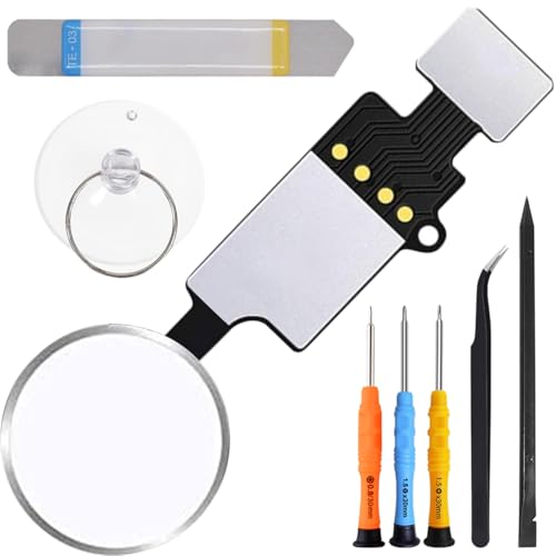 ZHUROUPU Botón Home de Repuesto para iPhone 7/7Plus/8/8Plus, última Huella Digital Touch ID Flex Cable Conector Accesorio para A1660 A1661 A1863 A1864 A1778 A1905 A1784 A1897(Plata)