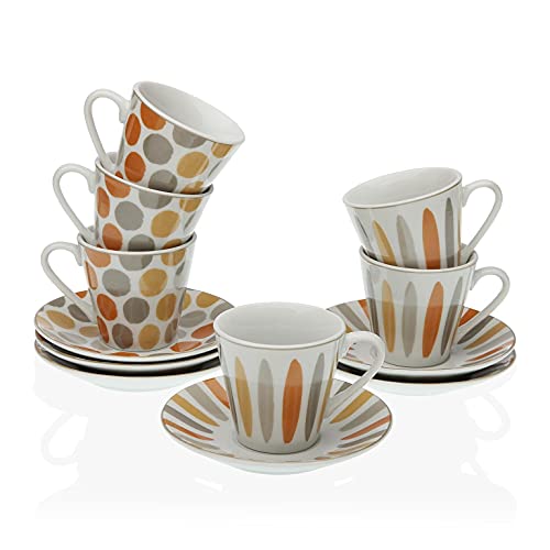 Versa, set 6 tazas cafe ava, linea servicio de mesa, tazas