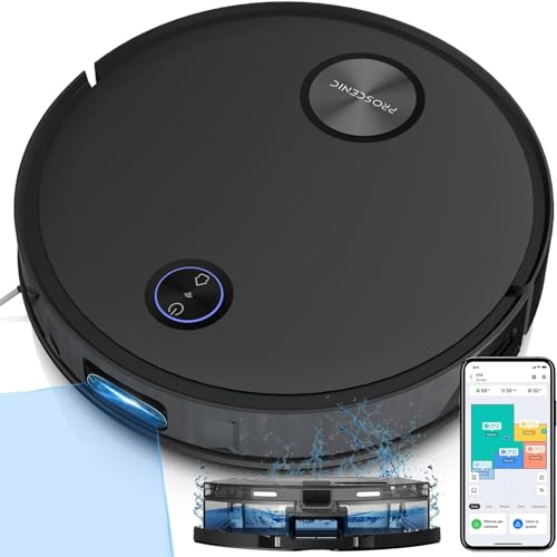 proscenic Floobot V10 Robot Aspirador y Fregasuelos, 3000Pa Robot Aspirador con Fregado Sónico, Autonomía de 120mins, Navegación Asistida por Láser, Control por App/Siri/Alexa/Google Home/IFTTT