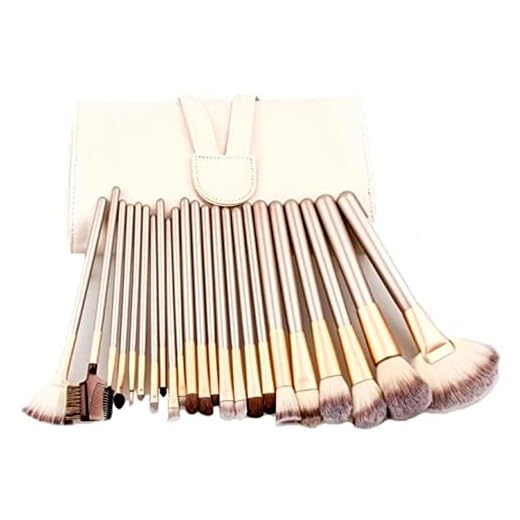 Lm Kit Pincel De Maquiagem Com 24 Peças E Estojo (Bege)
