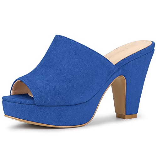 Image of Allegra K Women's Open Toe Platform Chunky Heel Slides Sandals
