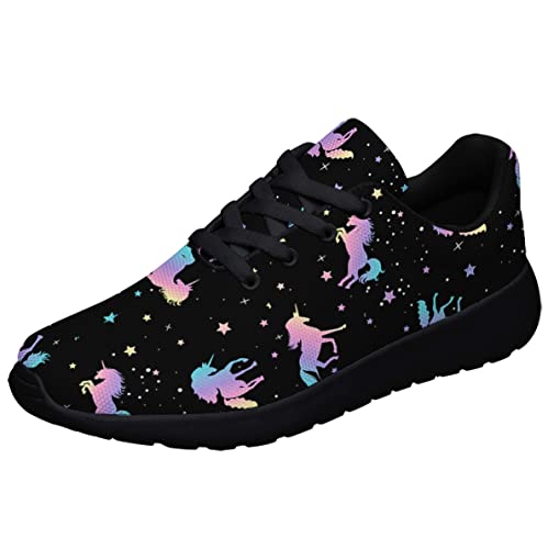 Unicorn Shoes for Women Tennis Running Shoes Cute Unicorn with Rainbow Sneakers Gifts for Girls Ladies