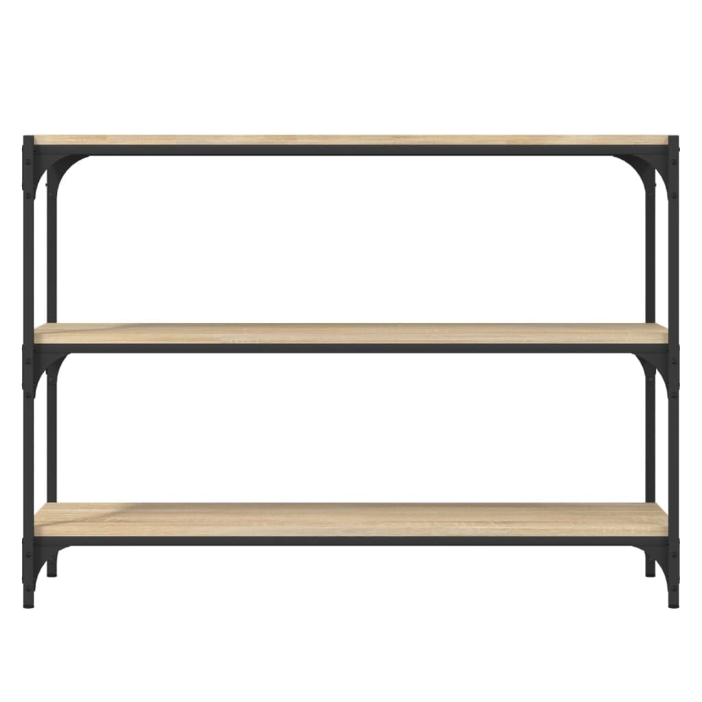 vidaXL Bücherregal, Bücherschrank mit viel Stauraum, Standregal für Wohnzimmer Büro, Lagerregal Regal, Industrie-Stil, Sonoma-Eiche Holzwerkstoff Stahl