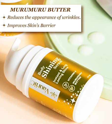 Image of Skin Shining Serum Shimmer for Glowing Skin - Radiant Complexion | Luminous Glow | Intense Hydration | Lightweight & Non-Greasy Body Shimmer with Vitamin E, Murumuru Butter & probiotics | 100% Vegan | Unisex | All Skin Types | 50ml