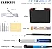 Soldering Iron Kit Electronics, 60W Adjustable Temperature Soldering Iron with Tips Desoldering Pump Solder Wire Tube Soldering Iron Holder Tool Carrying Case