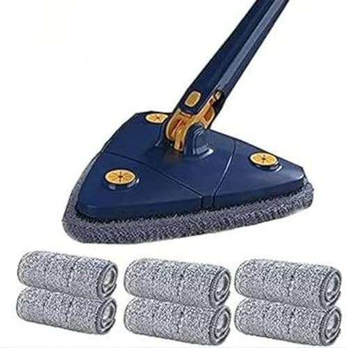 Quickclean-Balai Essoreur Rotatif pour Un Nettoyage À 360° des Sols, Murs Et Plafonds (Blue+5...