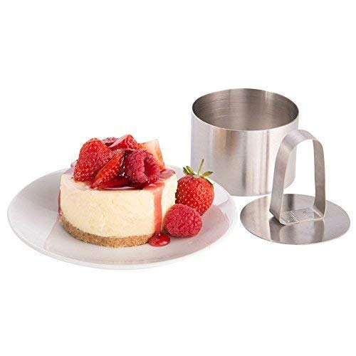 JSUOEO Taartringen set, 4 stuks verdikte roestvrij stalen taartringen, kleine taartringen, set van 4, dessert, etensringen, roestvrij staal, dessertringen, voor dessert, gebak, mousse, cake, schimmel