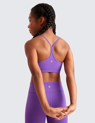 Image of CRZ YOGA Girls Butterluxe Y Back Sports Bra | Light Support, Removable Pads, Yoga, Athletic, Extremely Soft, Scoop Neck, Spaghetti Straps, for Teen