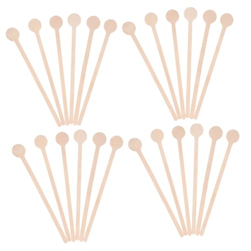 IMIKEYA 100piezas Palitos De Madera para Remover Cabeza Redonda Mezcladores De Bebidas Paletinas De Café De Madera Unidades para Café Té Leche Cócteles Uso Casa Bar o Restaurante