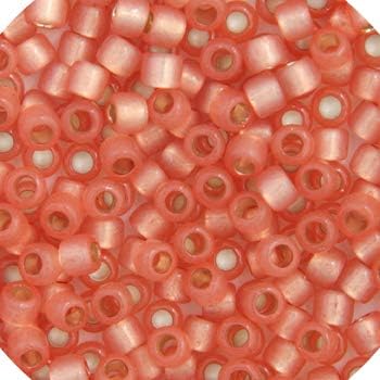 Miyuki Delica 11/0 - Peach Alabaster/Opal Silver Lined-Dyed DB0622-50gms Bag of Japanese Glass Beads