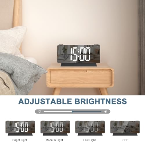 Reloj despertador digital de proyección con temperatura y puerto de carga USB 5