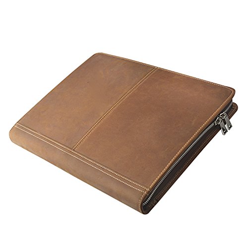 YIWEN Business Portfolio Professional Genuine Vintage Crazy-Horse Leather Padfolio Compact Case for iPad Pro 9.7/iPad Air, with Letter-Size / A4 Notepad and Documentï¼ˆiPad Air 2/iPad Pro 9.7 inchï¼‰