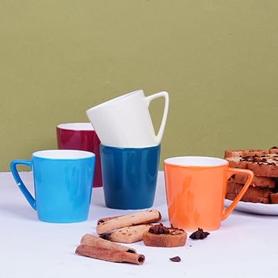 Image of Dandy Lines Conical Medium Multicoloured Mugs, 40010, Pack of 6